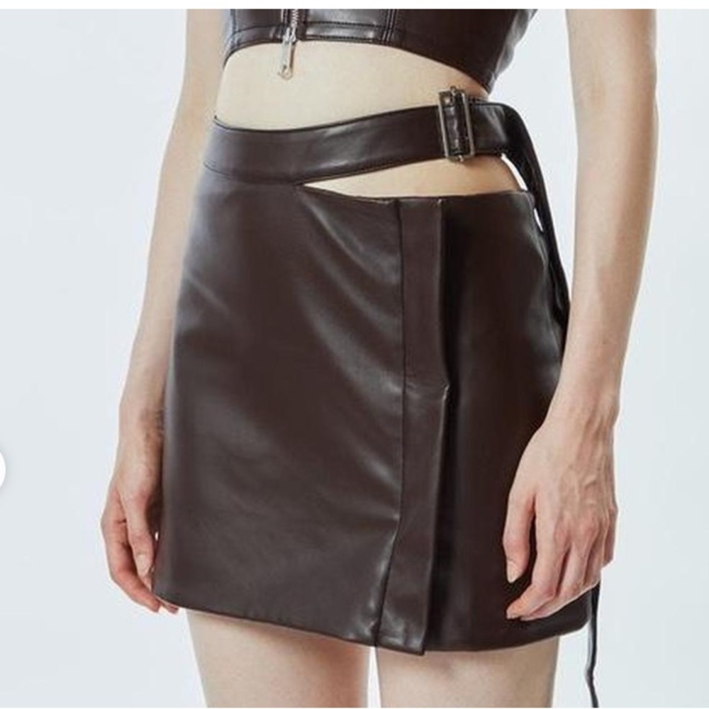 Eckhaus Latta Dark Brown Mini Skirt